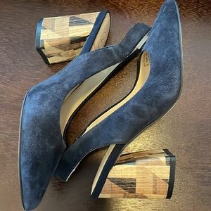 Never worn blue suede heels